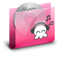 Folder Music Pink Icon 128x128 png